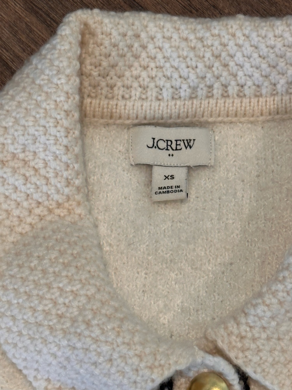 J. Crew Ivory Bouclé Lady Jacket Cardigan Sweater XS - Picture 5 of 9